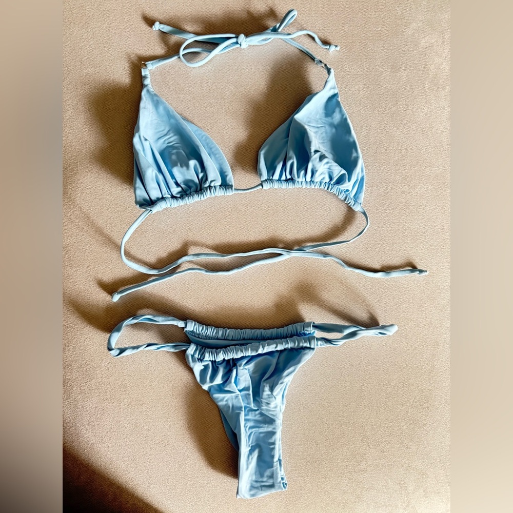 Light Blue Triangle Bikini Set